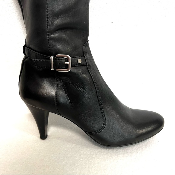 ANTONIO MELANI Tall Black Leather Heeled Boots Size 8.5M - Picture 3 of 11